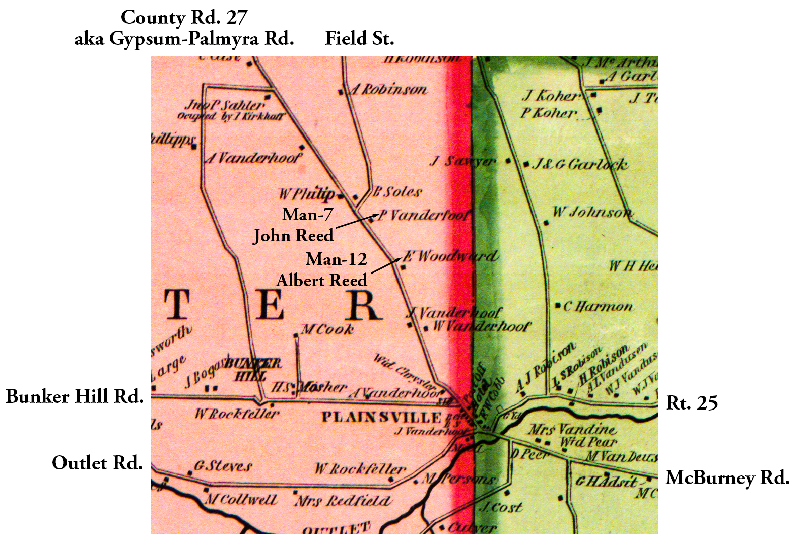 1852 Ontario County Map Man-7_12 Excerpt